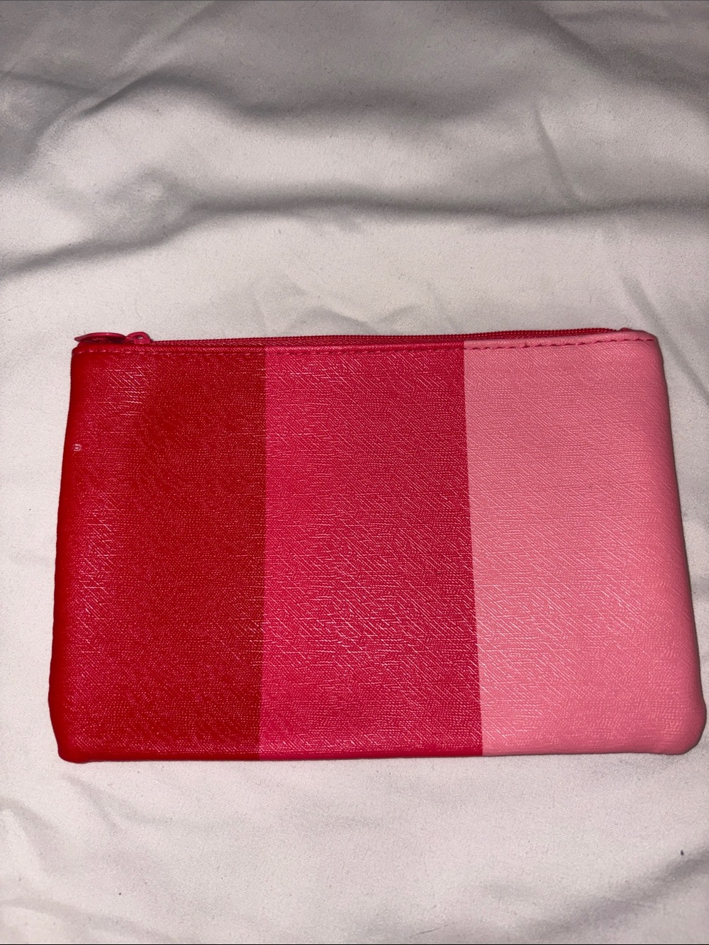 ipsy Pink and Red Stripe Cosmetic Pouch